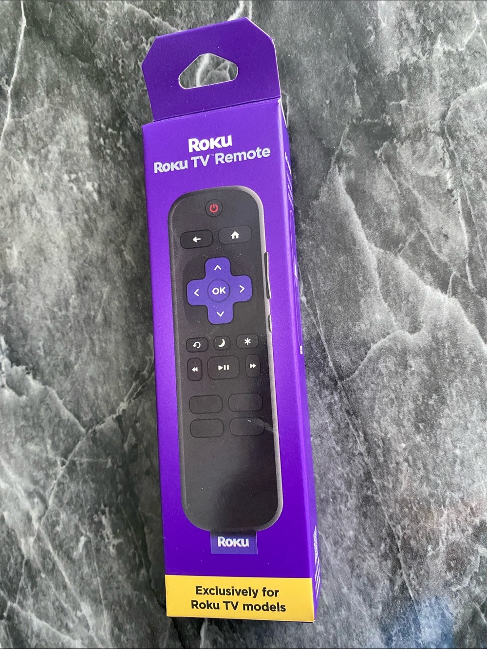 Roku TV Remote in Purple and Black - Roku Brand
